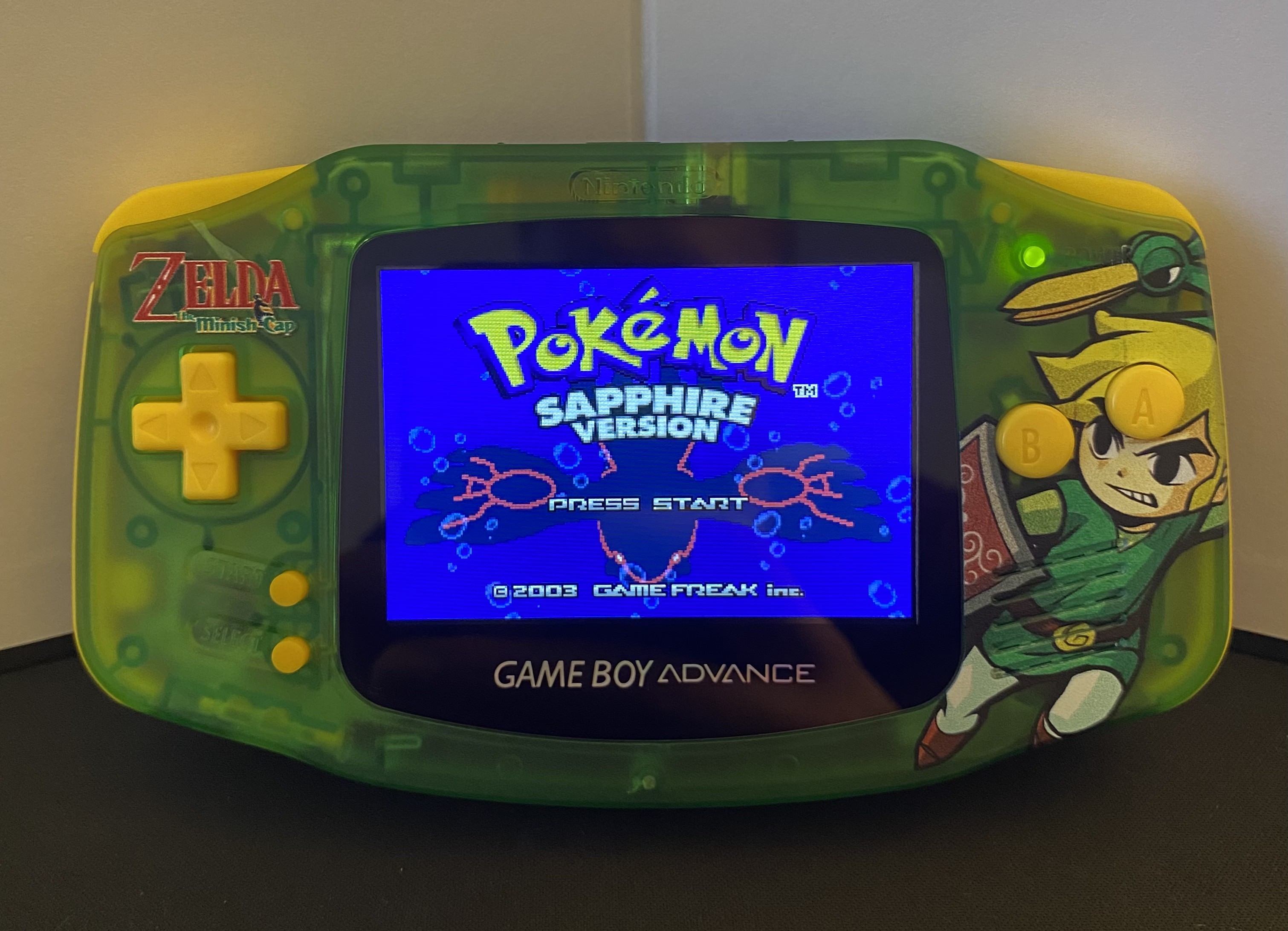 Refurbished Gameboy Advance with IPS Screen and Zelda Shell